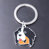 Bernese Dog Charm Key Chain Pet Animal Key Ring Jewelry