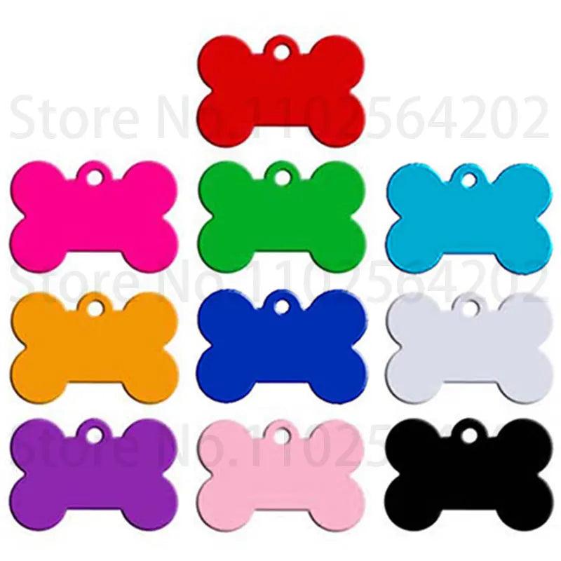 20Pcs Custom Bone Shape Aluminum Keyring Pendant Engravable Charm