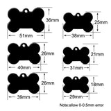 20Pcs Custom Bone Shape Aluminum Keyring Pendant Engravable Charm