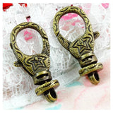 10pcs 15*30MM Charms Lobster Clasp Bronze Plated Key Chains DIY Findings