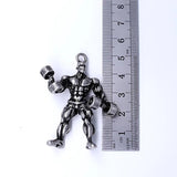 Barbell Pendant Key Chain Strong Bodybuilder Muscle Charm Gym Men's Gift