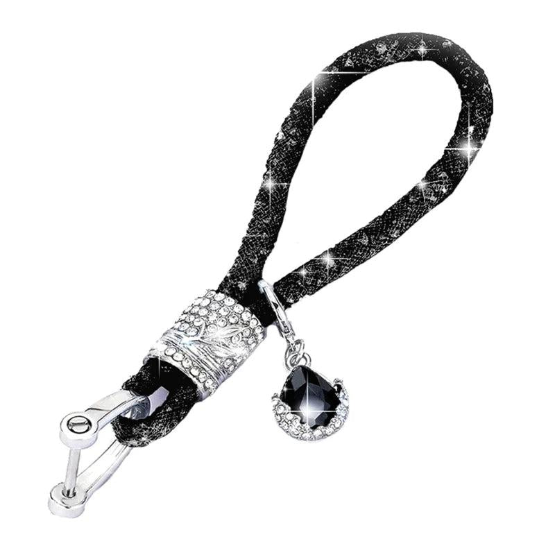 Glitter Rhinestone Key Chain with Charms Car Key Decor
