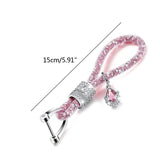 Glitter Rhinestone Key Chain with Charms Car Key Decor