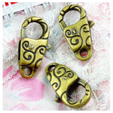 20pcs Antique Bronze Key Chain Charms Lobster Clasp DIY Jewelry Findings