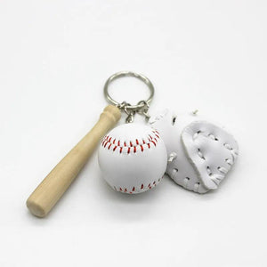 2Pcs Softball Baseball Keychain Charm Pendant Leather Key Chain Ring Bag Pendant