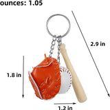 2Pcs Softball Baseball Keychain Charm Pendant Leather Key Chain Ring Bag Pendant