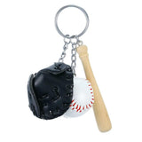 2Pcs Softball Baseball Keychain Charm Pendant Leather Key Chain Ring Bag Pendant