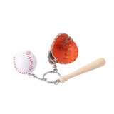 2Pcs Softball Baseball Keychain Charm Pendant Leather Key Chain Ring Bag Pendant