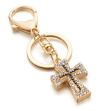 Charm Crystal Cross Keyring Lucky Purse Pendant Women Keychain K310