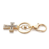 Charm Crystal Cross Keyring Lucky Purse Pendant Women Keychain K310
