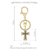 Charm Crystal Cross Keyring Lucky Purse Pendant Women Keychain K310