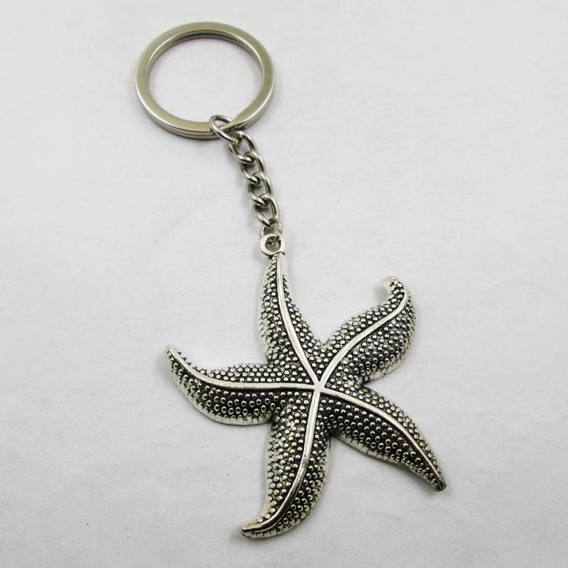 3pcs Starfish Charm Keyring Pendant Keychain