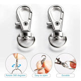 10pcs Silver Rhodium Lobster Clasp Key Hook Split Key Ring Findings DIY
