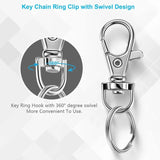 10pcs Silver Rhodium Lobster Clasp Key Hook Split Key Ring Findings DIY
