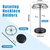 Metal Jewelry Stand with 23 Hooks - Necklace Bracelet Ring Organizer
