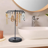 Metal Jewelry Stand with 23 Hooks - Necklace Bracelet Ring Organizer