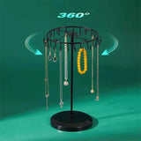 Metal Jewelry Stand with 23 Hooks - Necklace Bracelet Ring Organizer