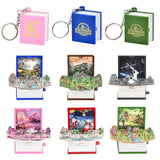 3D Mini Fold Book Keychain Kids Toys Castle Stress Relief Gift