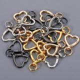 10pcs Heart Shape Metal Spring Clasp Hooks - DIY Keychain Jewelry Making