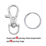 30pcs Metal Swivel Lanyard Snap Hooks and Split Key Rings Chain