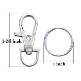 30pcs Metal Swivel Lanyard Snap Hooks and Split Key Rings Chain