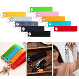 20Pcs Felt Key Rings with Blank Tag Stainless Steel Ring Make Your Own Keychain