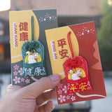 Japanese Embroidery Omamori Pendant Good Luck Rabbit Keychain