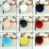 Raccoon Fur Ball Pompom Keychain Keyring Pendant Gift