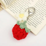 Knitted Strawberry Keychain Fruit Key Ring Pendant Car Bag Charm Gift