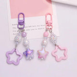 Star Charm Keychain Girls Backpack Charm Headphone Case Accessorie Car Keyring