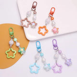 Star Charm Keychain Girls Backpack Charm Headphone Case Accessorie Car Keyring