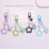 Star Charm Keychain Girls Backpack Charm Headphone Case Accessorie Car Keyring