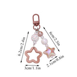 Star Charm Keychain Girls Backpack Charm Headphone Case Accessorie Car Keyring