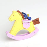 PU Leather Animal Hobbyhorse Keychain Pendant Women Girls Bag Charm