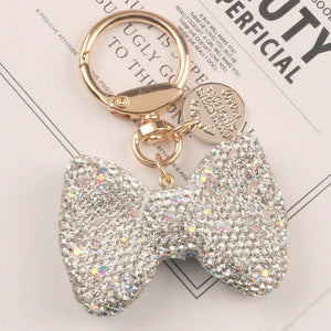 Crystal Bow Keychain Rhinestone Alloy Keyring Charm Bag Car Pendant Gift
