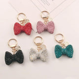 Crystal Bow Keychain Rhinestone Alloy Keyring Charm Bag Car Pendant Gift