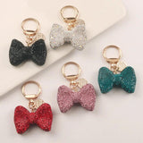Crystal Bow Keychain Rhinestone Alloy Keyring Charm Bag Car Pendant Gift