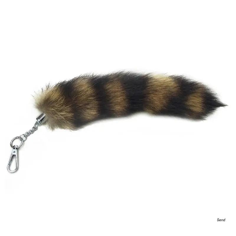 Fox-Racoon Tail Keychain Fur Pendant Key-Chain Bags Charm Keys-Holder