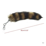 Fox-Racoon Tail Keychain Fur Pendant Key-Chain Bags Charm Keys-Holder