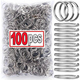DIY Polished Silver Keyring Stainless Steel Hole Flat Key Ring
