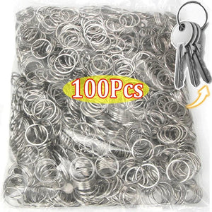 DIY Polished Silver Keyring Stainless Steel Hole Flat Key Ring