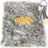 DIY Polished Silver Keyring Stainless Steel Hole Flat Key Ring