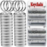 DIY Polished Silver Keyring Stainless Steel Hole Flat Key Ring