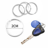 DIY Polished Silver Keyring Stainless Steel Hole Flat Key Ring