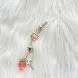 Y2K Sweet Alloy Phone Charms Strawberry Heart Star Keychains