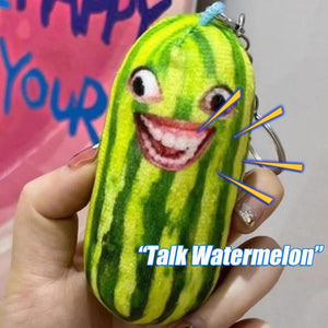 Plush Watermelon Strips Keychain Fruit Doll Keyring Bag Pendant Kids Gift