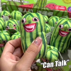 Plush Watermelon Strips Keychain Fruit Doll Keyring Bag Pendant Kids Gift