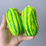 Plush Watermelon Strips Keychain Fruit Doll Keyring Bag Pendant Kids Gift