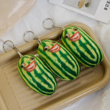 Plush Watermelon Strips Keychain Fruit Doll Keyring Bag Pendant Kids Gift