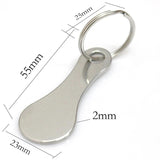 Recycled Stainless Steel Key Chain Shopping Cart Token Key Ring